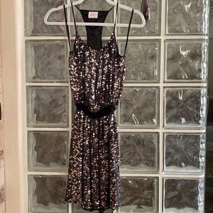 Parker black sequence mini dress size small